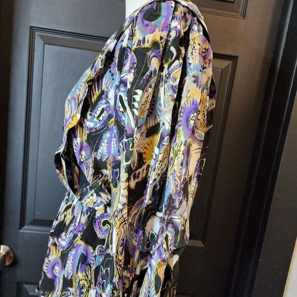 IRO Silk Blend Draped Wrap-effect Asymmetric Hem Damie Multicolor Mini Dress - Picture 15 of 16